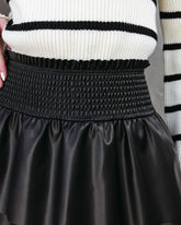Soho Faux Leather Tiered Mini Skirt - Black